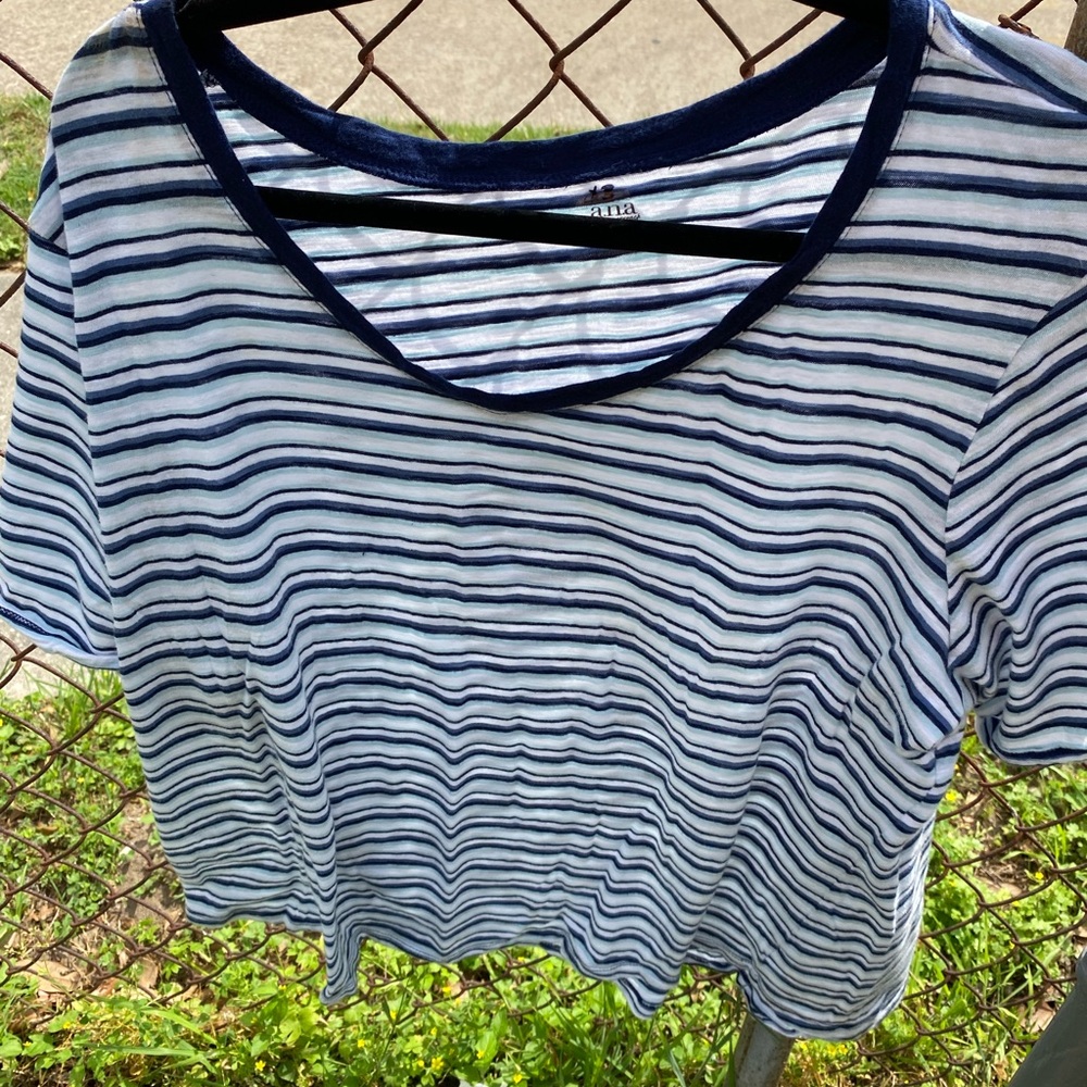 Striped Navy and White Women's Top